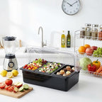 Countertop Food Serving Display Container Ice Chilled Condiment Caddy with Lid Plastic Food Serving Tray with, alternate view