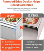 Countertop Food Serving Display Container, Stainless Steel Food Salad Server Tray, Buffet Condiment Dispenser, alternate view