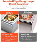 Countertop Food Serving Display Container, Stainless Steel Food Salad Server Tray, Buffet Condiment Dispenser, alternate view