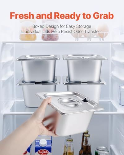 Countertop Food Serving Display Container, Stainless Steel Food Salad Server Tray, Buffet Condiment Dispenser, alternate view
