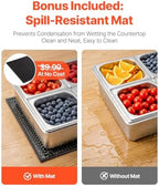 Countertop Food Serving Display Container, Stainless Steel Food Salad Server Tray, Buffet Condiment Dispenser, alternate view