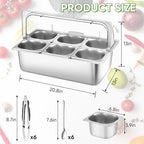 Countertop Food Serving Display Container with Clear Roll Top Cover(6 Pan) in Silver, alternate view 2