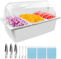 Countertop Food Serving Display Container with Clear Roll Top Cover, Catering Supplies Buffet Display, Perfect