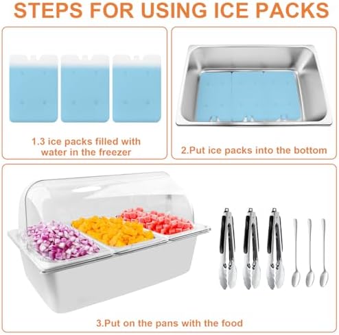 Countertop Food Serving Display Container with Clear Roll Top Cover, Catering Supplies Buffet Display, Perfect, alternate