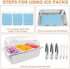 Countertop Food Serving Display Container with Clear Roll Top Cover, Catering Supplies Buffet Display, Perfect, alternate