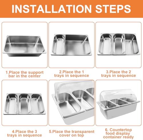 Countertop Food Serving Display Container with Clear Roll Top Cover, Catering Supplies Buffet Display, Perfect, alternate