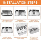 Countertop Food Serving Display Container with Clear Roll Top Cover, Catering Supplies Buffet Display, Perfect, alternate