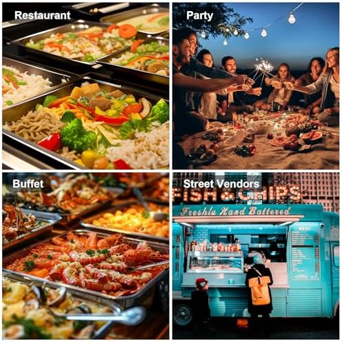 Countertop Food Serving Display Container with Clear Roll Top Cover, Catering Supplies Buffet Display, Perfect, alternate