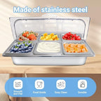 Countertop Ice Food Serving Display Tray with 6 Pan, Portable Salad Bar Buffet Station for Home, Cold Food, alternate view 5