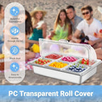 Countertop Ice Food Serving Display Tray with 6 Pan, Portable Salad Bar Buffet Station for Home, Cold Food, alternate view 6
