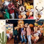 Cowboy Party Balloons Stand Kit 6 Sets, Brown in 6 Count (Pack of 1) in Brown, alternate view 6