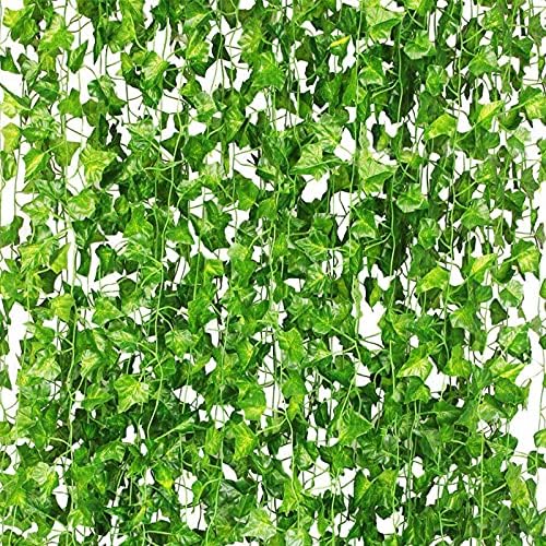 CQURE24 Pack 168Ft Artificial Ivy Fake Vines, Ivy Garland Greenery Garland Fake Hanging Plants Vines Aesthetic