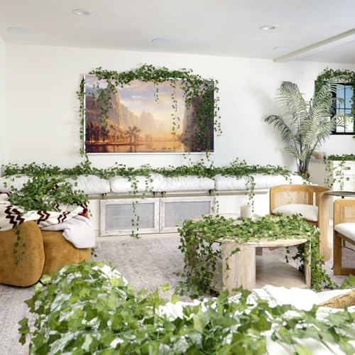 CQURE24 Pack 168Ft Artificial Ivy Fake Vines, Ivy Garland Greenery Garland Fake Hanging Plants Vines Aesthetic, alternate
