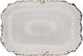 Crackle Melamine Serving Tray, BPA-Free Rustic Rectangular Platter for Appetizers, Cheese, Fruit or