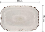Crackle Melamine Serving Tray, BPA-Free Rustic Rectangular Platter for Appetizers, Cheese, Fruit or, alternate view 3
