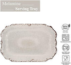 Crackle Melamine Serving Tray, BPA-Free Rustic Rectangular Platter for Appetizers, Cheese, Fruit or, alternate view 4