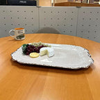 Crackle Melamine Serving Tray, BPA-Free Rustic Rectangular Platter for Appetizers, Cheese, Fruit or, alternate view 5