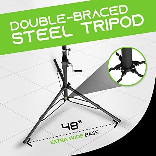 Crank Up Light Stand DJ Stage Lighting Stand with 5 Ft T-Bar Tripod, alternate view 4