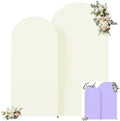 Cream and Purple Arch Backdrop Cover 7.2FT 6FT Wedding Arch Covers Set of 2 Arches Covers Stretchy Backdrop