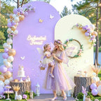 Cream and Purple Arch Backdrop Cover 7.2FT 6FT Wedding Arch Covers Set of 2 Arches Covers Stretchy Backdrop, alternate view 2