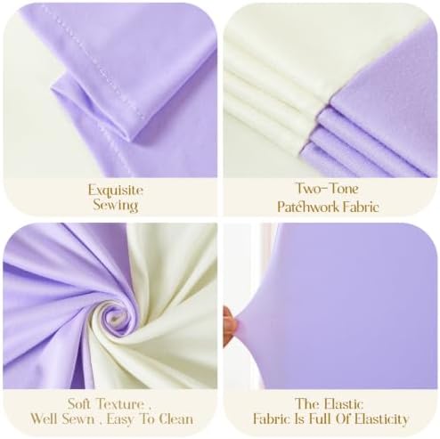 Cream and Purple Arch Backdrop Cover 7.2FT 6FT Wedding Arch Covers Set of 2 Arches Covers Stretchy Backdrop, alternate view 6