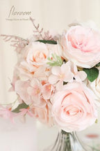Cream Blush Artificial Flowers Fake Roses Peonies and Greenery Combo Box Set for DIY Pink Wedding Bouquets, alternate view 2