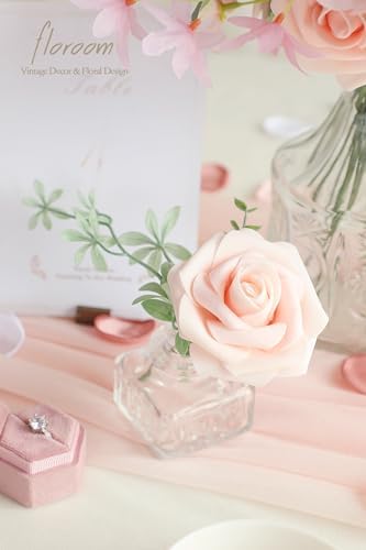 Cream Blush Artificial Flowers Fake Roses Peonies and Greenery Combo Box Set for DIY Pink Wedding Bouquets, alternate view 4