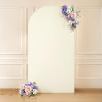 Cream Purple Arch Backdrop Cover 6.6FT Party Wedding Arch Covers Stretchy Backdrop Baby Shower Bridal Shower, alternate view