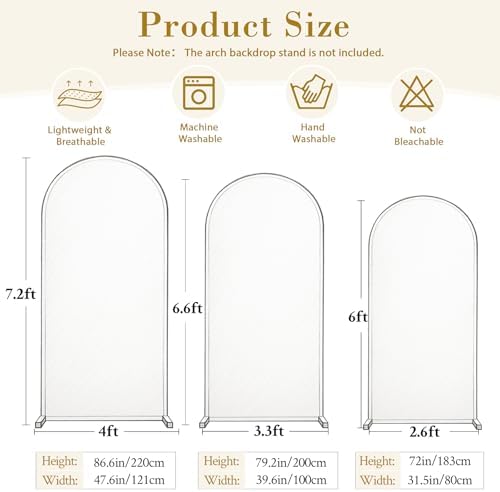 Cream Purple Arch Backdrop Cover 6.6FT Party Wedding Arch Covers Stretchy Backdrop Baby Shower Bridal Shower, alternate view