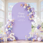 Cream Purple Arch Backdrop Cover 7.2FT Party Wedding Arch Covers Stretchy Backdrop Baby Shower Bridal Shower