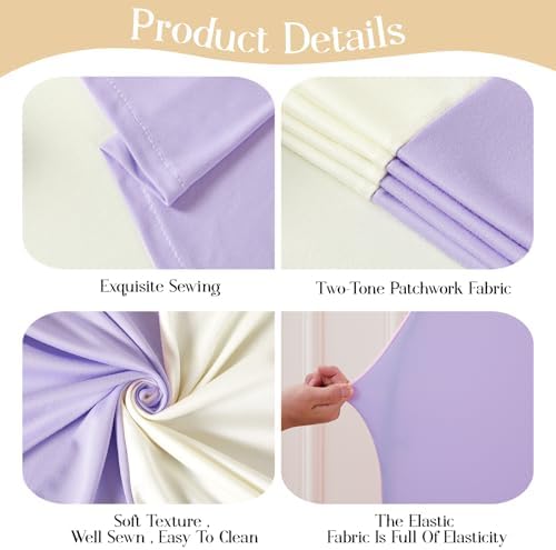 Cream Purple Arch Backdrop Cover 7.2FT Party Wedding Arch Covers Stretchy Backdrop Baby Shower Bridal Shower, alternate view