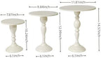 Cream White 3Pcs Metal Round Elegant Cake Stand Set Dessert Display in Off-White, alternate view 2