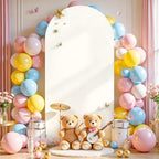 Cream White Arch Backdrop Cover 6FT Spandex Fitted Wedding Arch Stand Covers Round Top Chiara Arch Covers, alternate view 2