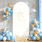 Cream White Arch Backdrop Cover 6FT Spandex Fitted Wedding Arch Stand Covers Round Top Chiara Arch Covers, alternate view 5