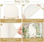 Cream White Arch Cover 7.2FT Spandex Fitted Wedding Arch Stand Covers Round Top Chiara Arch Covers Stretchy, alternate view 7