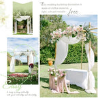 Cream White Wedding Arch Drapes, 2 Panels 28" x 20ft Chiffon Fabric Drapes for Ceremony & Reception in Cream, alternate view