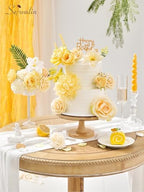 Cream Yellow Artificial Flowers, Silk Fake Flowers Box for Wedding in A Bloom Cream Yellow, alternate view 4