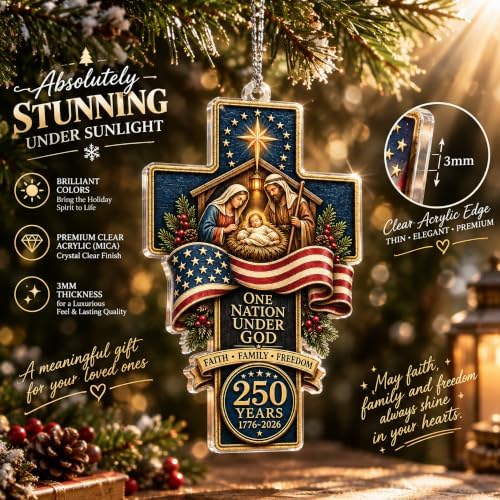 Cross Christmas Tree, Nativity Scene, Nativity Ornament, Christmas Ornaments, Religious Gifts for Women in, alternate view 3