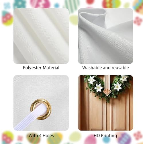 Cross Lily Easter Door Cover Banner 35x71 Inches Polyester in 35x71 Inches, alternate view 4