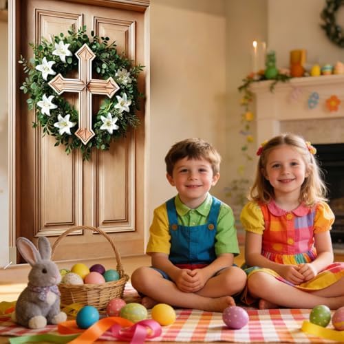 Cross Lily Easter Door Cover Banner 35x71 Inches Polyester in 35x71 Inches, alternate view 5