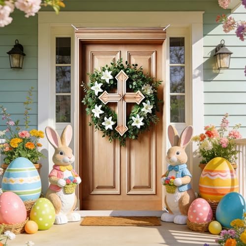 Cross Lily Easter Door Cover Banner 35x71 Inches Polyester in 35x71 Inches, alternate view 6