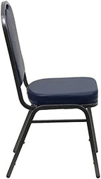 Crown Back Stacking Banquet Chair, Navy Vinyl/Silver Vein Frame, alternate view 6
