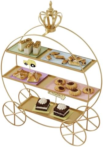 Crown Carriage Cake Stand in Gold