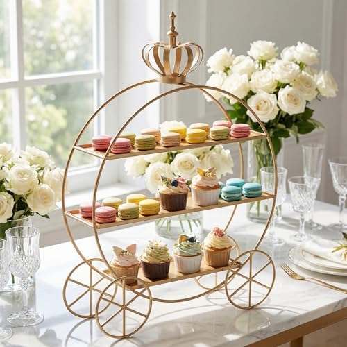 Crown Carriage Cake Stand in Gold, alternate view 2