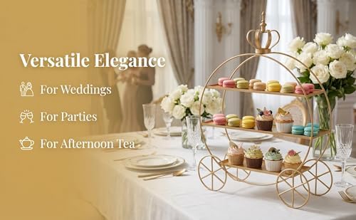 Crown Carriage Cake Stand in Gold, alternate view 4