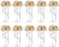 Crystal Acrylic Stand Centerpiece, 23.6" Tall, 10 Pcs, Clear in Clear