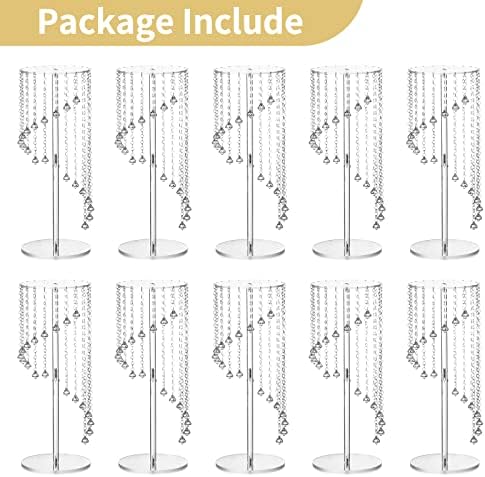 Crystal Acrylic Stand Centerpiece, 23.6" Tall, 10 Pcs, Clear in Clear, alternate view 7