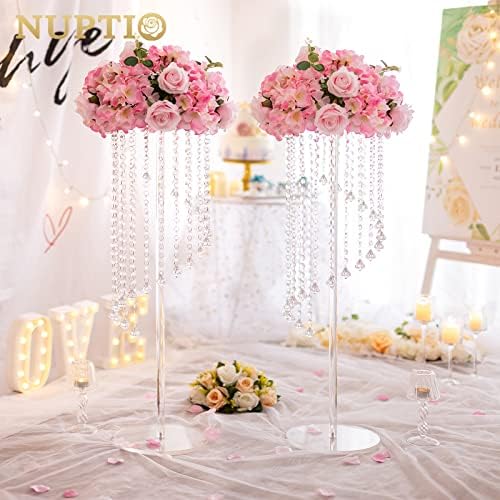 Crystal Acrylic Stand Centerpiece, 31.5" Tall, 10 Pcs, Clear in Clear, alternate view 4