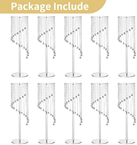 Crystal Acrylic Stand Centerpiece, 31.5" Tall, 10 Pcs, Clear in Clear, alternate view 7
