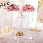 Crystal Acrylic Stand Centerpiece, 31.5" Tall, 2 Pcs, Clear in Clear, alternate view 2